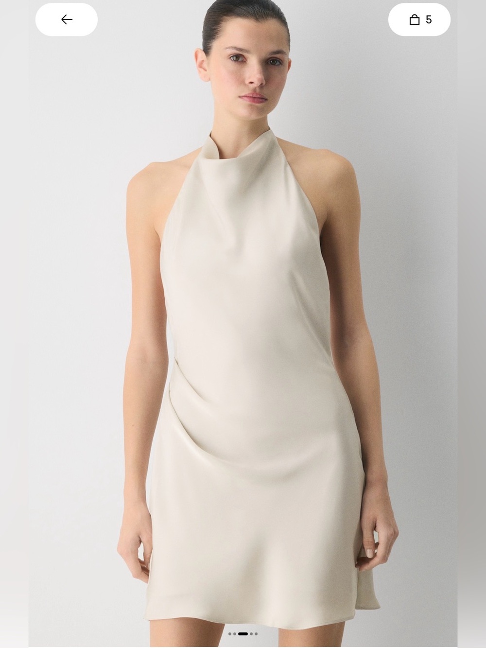 Aritzia audience satin mini halter dress
